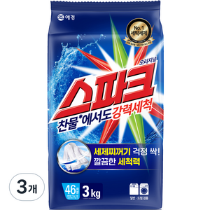 스파크 오리지널 분말세제 리필, 3kg, 3개