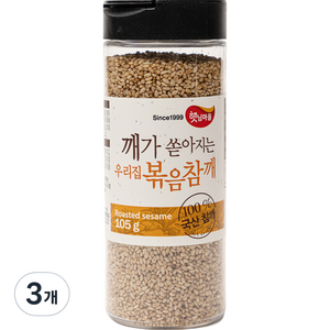 햇님마을 깨가 쏟아지는 우리집 볶음참깨, 105g, 3개