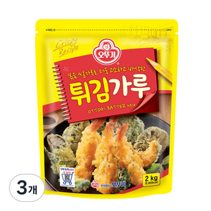 오뚜기 튀김가루, 3개, 2kg