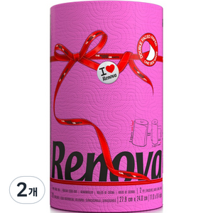 레노바 레드라벨 핑크 컬러 홈페이퍼타올 XXL, 120매, 2개