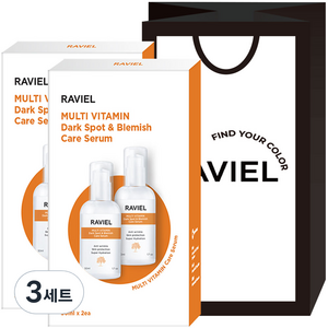 RAVIEL 멀티비타민 잡티 앤 기미 세럼 50ml x 4p + 쇼핑백 세트, 3세트