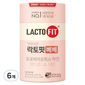 락토핏 베베 유산균 60포, 60개, 120g, 6개