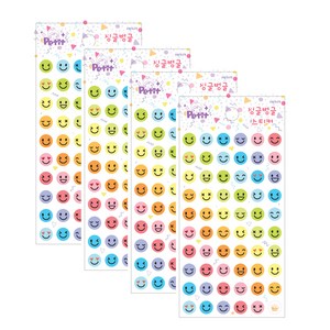 쁘띠팬시 싱글벙글 스티커 중 6p, da5331, 4개입