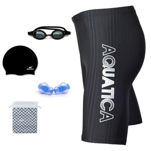 아쿠아티카 남성 5부 수영복 BBF03 + 귀마개 + 실리콘수모 + 일반용수경 + 수영가방