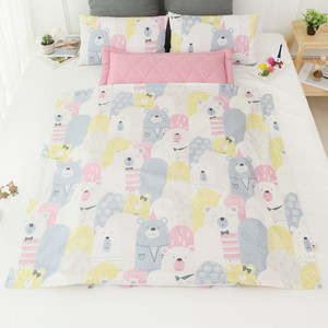 보떼하우스 교체형 낮잠이불, 패밀리곰 핑크