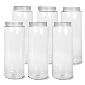 팜스원형 밀폐용기 화이트 1500ml, 6개, 본체 + 뚜껑