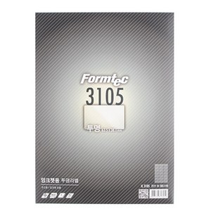 폼텍 전산라벨 IC-3105 잉크젯 투명 라벨지 5p, 21칸, 1권