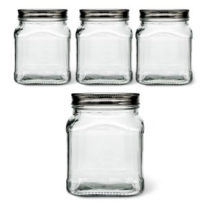 미르 사각 메탈글라스 자, 900ml, 4개입