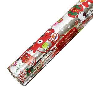포포팬시 뽀로로 크리스마스 비닐 증착 포장지, 실버, 1개