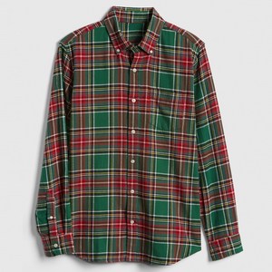 갭 남성용 1 포켓 미드웨이트 플란넬 셔츠, 보틀 그린