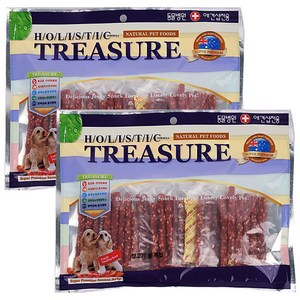 트레져 강아지용 져키 포장지 랜덤 발송, 양고기 라이스 져키, 2개입