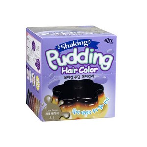 이지엔 쉐이킹 푸딩 헤어컬러 염모제, 6.1 라떼 베이지, 1개