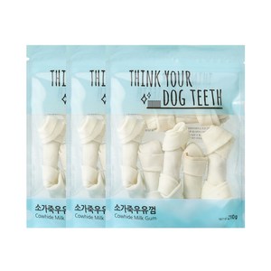 ThinkYourDogTeeth 반려견 우유껌 6개입, 소가죽, 210g, 3개