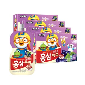 팔도 뽀로로 홍삼쏙쏙 포도블루베리맛 음료, 100ml, 40개