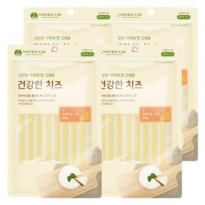 내츄럴랩 건강한치즈 반려견 간식, 오리지널스틱 맛, 100g, 4개