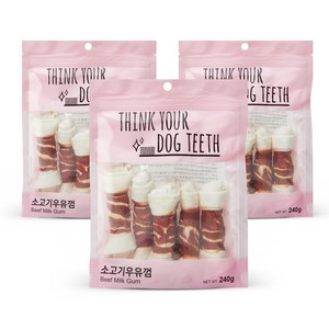 ThinkYourDogTeeth 반려견 우유껌 6개입, 소고기, 240g, 3개