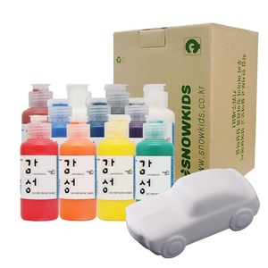 스노우키즈 무지개 자동차 만들기 감성물감 11p + 바나카 랜덤 발송, 70ml, 11색