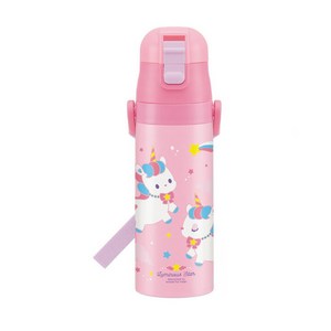 스케이터 원터치 스텐 물통, 핑크 알리콘, 470ml, 1개