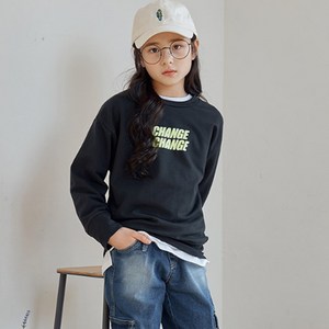 아동용 챔피언 테잎 티셔츠, 블랙