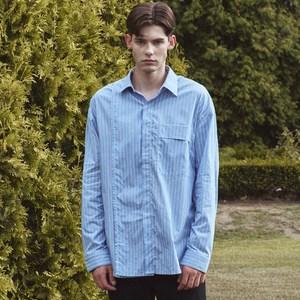 가먼트레이블 남성용 Addition Over Stripe Shirt, Blue