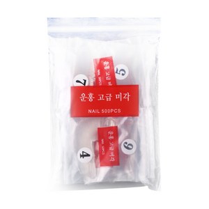 바르나 오발 네일팁 500p, 투명, 1세트