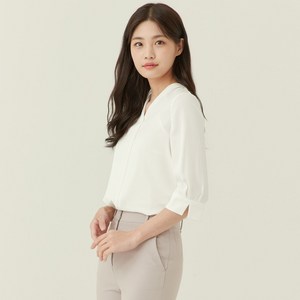 로엠 기본 V넥 블라우스
