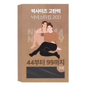 마른파이브 여성 넉넉4499 빅사이즈 고탄력 팬티 스타킹 20D 5p