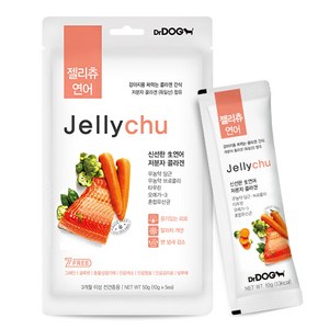 닥터독 젤리츄 반려동물 간식 파우치 10g, 연어, 50g, 1개