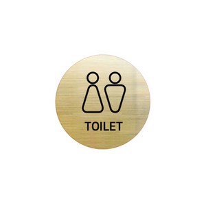 로마크골드유광 인테리어 화장실표지판 써클 S, TOILET, 1개