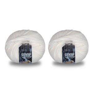 미소털실 뉴애니울 뜨개실 50g x 2p, 6001 화이트, 180m, 2개