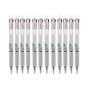 마이펜 마이볼 3색볼펜 0.5mm, 그레이, 12개