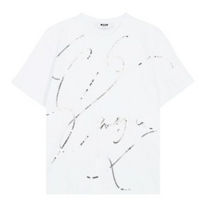 MSGM 여성용 스팽글 반팔 티셔츠