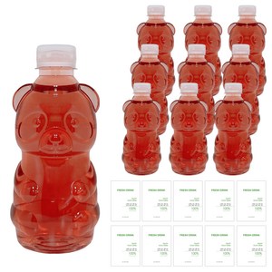 팬더 쥬스병 350ml x 10p + 방수라벨 스티커 10p, 1세트