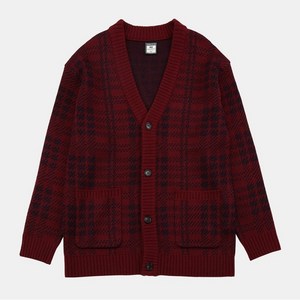NII 남성용 체크 브이넥 가디건 NNXBZWW9551