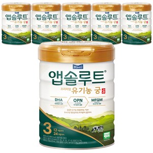 앱솔루트 유기농 궁 분유 3단계 12~24개월, 800g, 6개