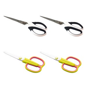 화신 731 티타늄 가위 소 2p + 605 애플가위 대 2p 세트, 혼합색상, 1세트