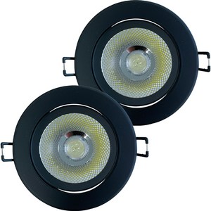 LED 매입등 COB 타입 8W 2p, 블랙, 2개