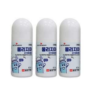 닥터메디프 물리지마 모기기피제 볼타입, 60ml, 3개