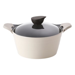 네오플램 에콜론 일라 양수냄비 + 유리 뚜껑, 24cm, 아이보리