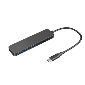 만듦 메모리카드 리더 3포트 USB 3.1 Gen1 허브 Type-C 20cm PEC-HS0059-C, 블랙, 1개