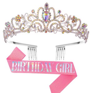 셀레네 파티 벌스데이 티아라 + 스트랩 세트, A09, 1세트