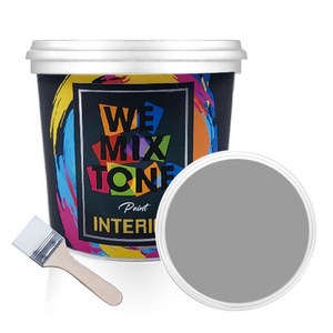 WEMIXTONE 내부용 INTERIOR 수성 페인트 1L + 붓, WMT0021P01 + 랜덤 발송, 1세트