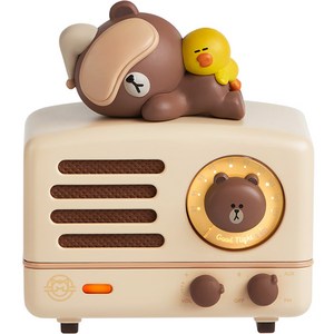 뮤젠 라인프렌즈 OTR 메탈 FM라디오 블루투스 스피커 MW-2AI, 혼합색상