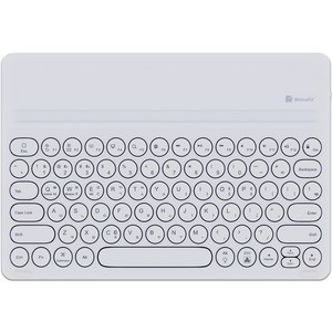 라이노핏 휴대용 충전식 7컬러 LED 블루투스 무선 텐키리스 키보드 281.9 x 196.9 mm, 화이트, RBK-1300