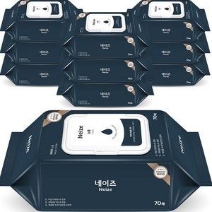 네이즈 유아용 노블 물티슈 캡형, 10개, 70매입