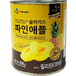 이츠웰 프리미엄 파인애플 슬라이스 통조림, 836g, 1개