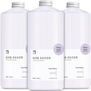 살림백서 딥퍼퓸 섬유유연제 화이트머스크향 본품, 1L, 3개