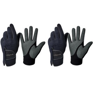 루피스 남성용 방한 골프장갑 양손용 2세트, 블랙