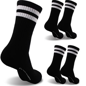 크로커다일 남성용 스포츠 테니스 쿠션 장목 양말 5족 세트 CD309, 블랙