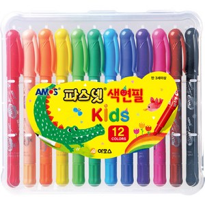 아모스 파스넷 색연필 키즈 12p, 1세트, 12색